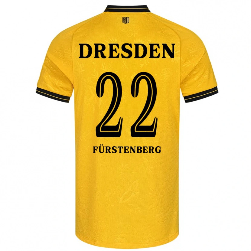 Danxen Niño Camiseta Mattis Fürstenberg #22 Amarillo Negro 1ª Equipación 2025/26 La Camisa México