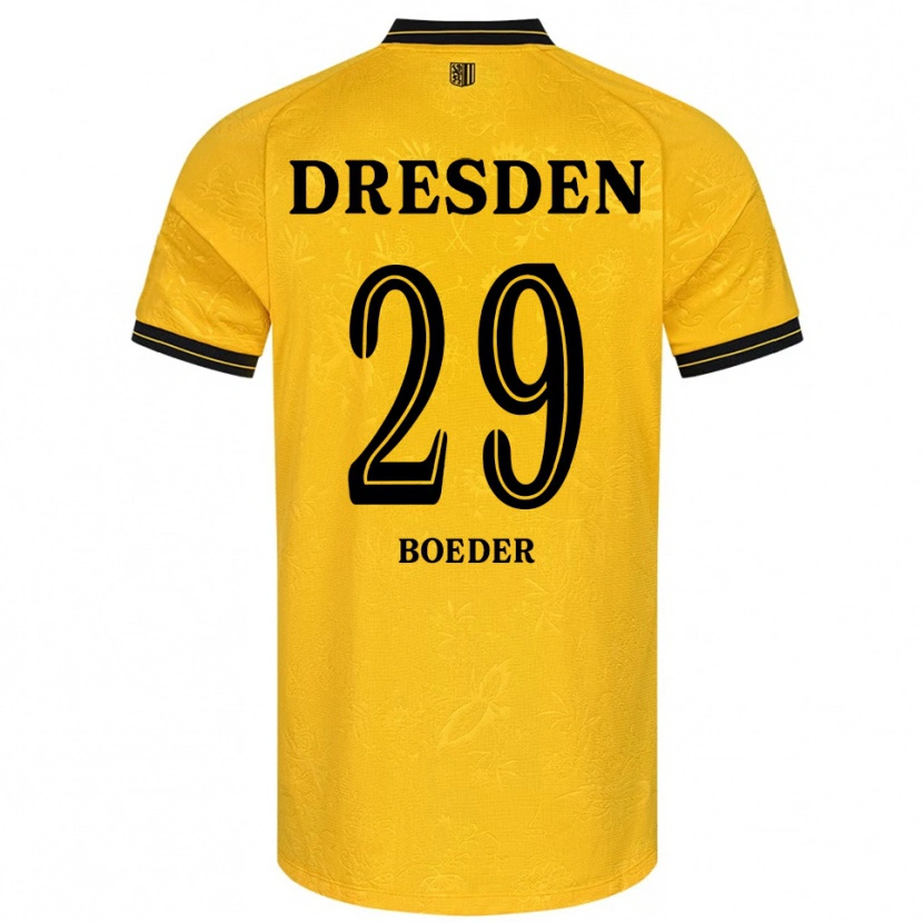 Danxen Niño Camiseta Lukas Boeder #29 Amarillo Negro 1ª Equipación 2025/26 La Camisa México