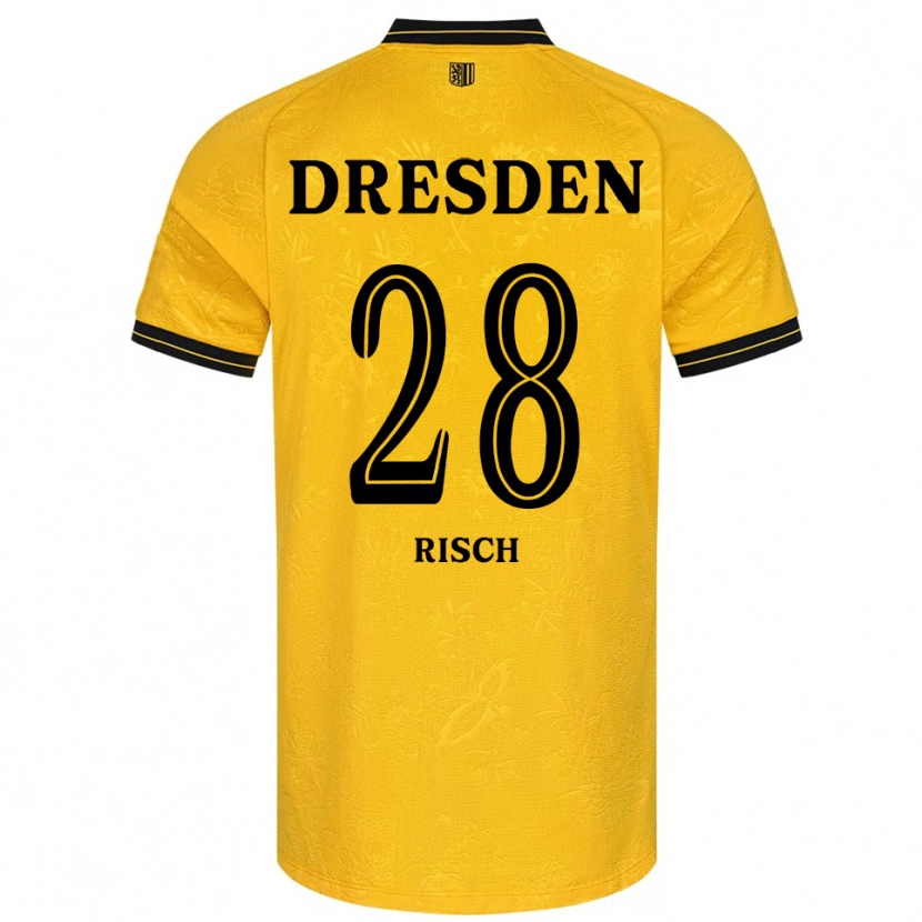 Danxen Niño Camiseta Sascha Risch #28 Amarillo Negro 1ª Equipación 2025/26 La Camisa México