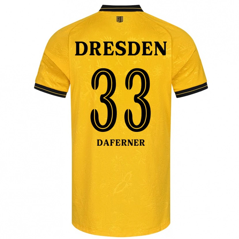 Danxen Niño Camiseta Christoph Daferner #33 Amarillo Negro 1ª Equipación 2025/26 La Camisa México