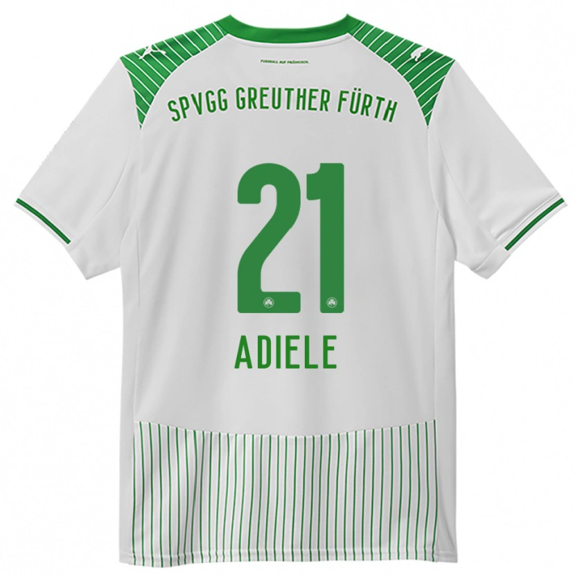 Danxen Niño Camiseta Raphael Adiele #21 Blanco Verde 1ª Equipación 2025/26 La Camisa México