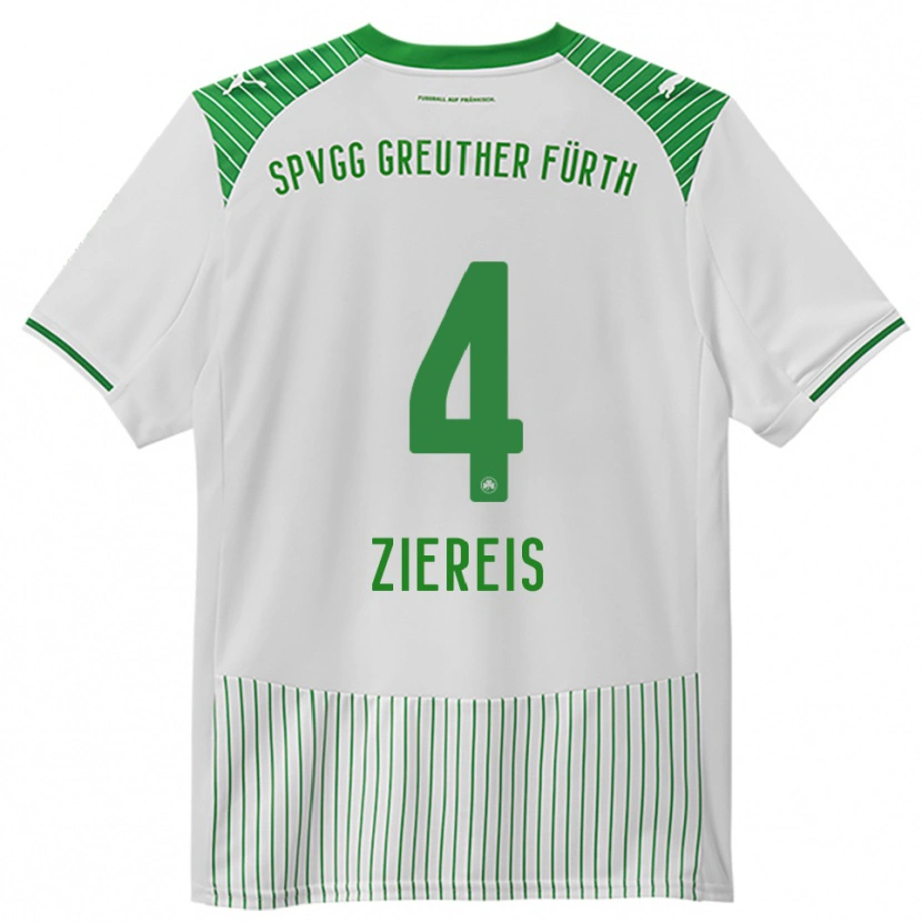 Danxen Niño Camiseta Philipp Ziereis #4 Blanco Verde 1ª Equipación 2025/26 La Camisa México