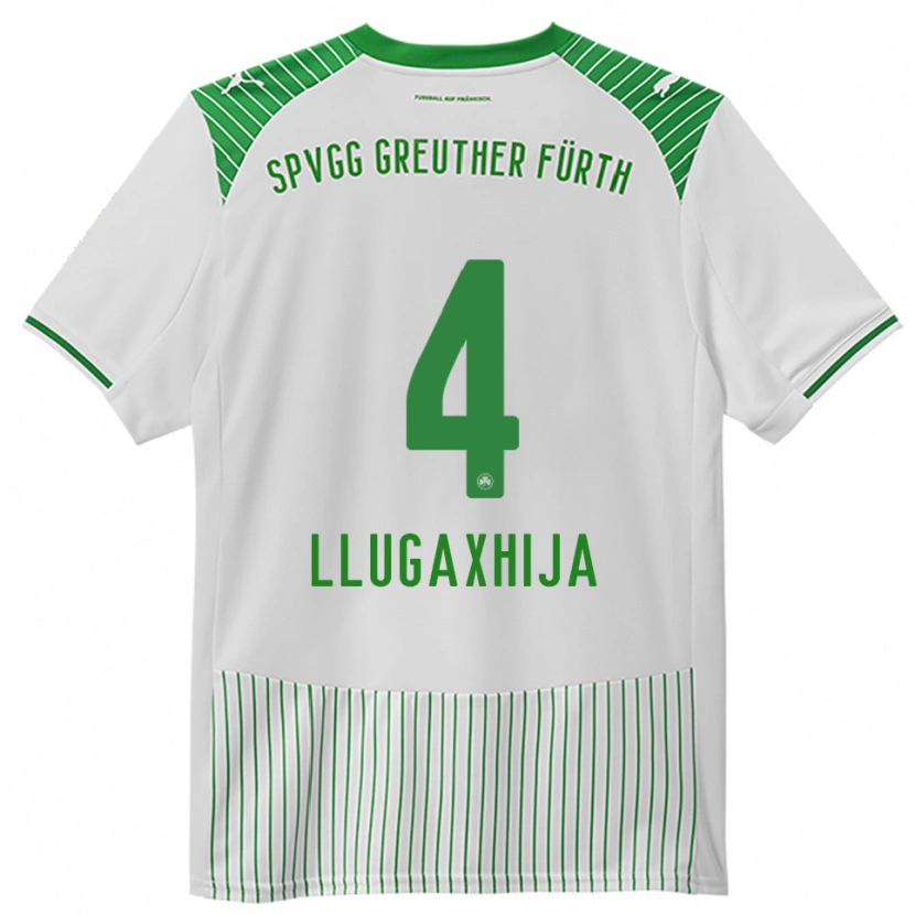 Danxen Niño Camiseta Florian Llugaxhija #4 Blanco Verde 1ª Equipación 2025/26 La Camisa México