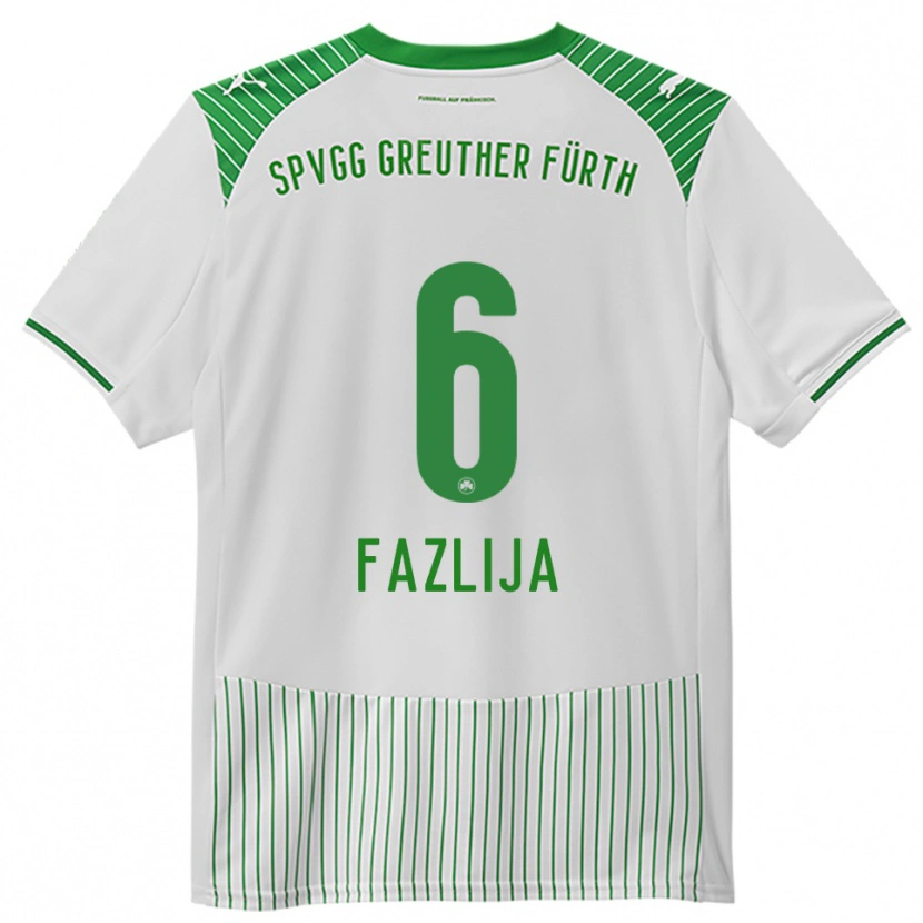 Danxen Niño Camiseta Arjanit Fazlija #6 Blanco Verde 1ª Equipación 2025/26 La Camisa México