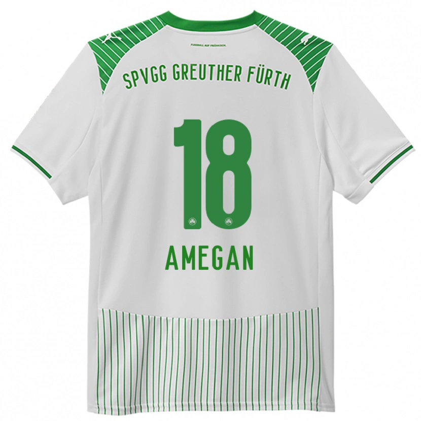 Danxen Niño Camiseta Dodji Amegan #18 Blanco Verde 1ª Equipación 2025/26 La Camisa México