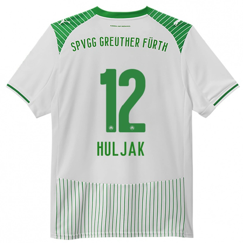 Danxen Niño Camiseta Dominik Huljak #12 Blanco Verde 1ª Equipación 2025/26 La Camisa México