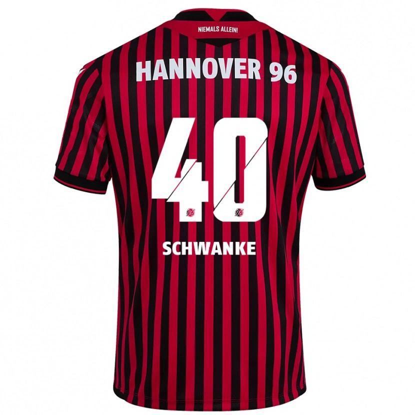 Danxen Niño Camiseta Jonas Schwanke #40 Rojo Negro 1ª Equipación 2025/26 La Camisa México