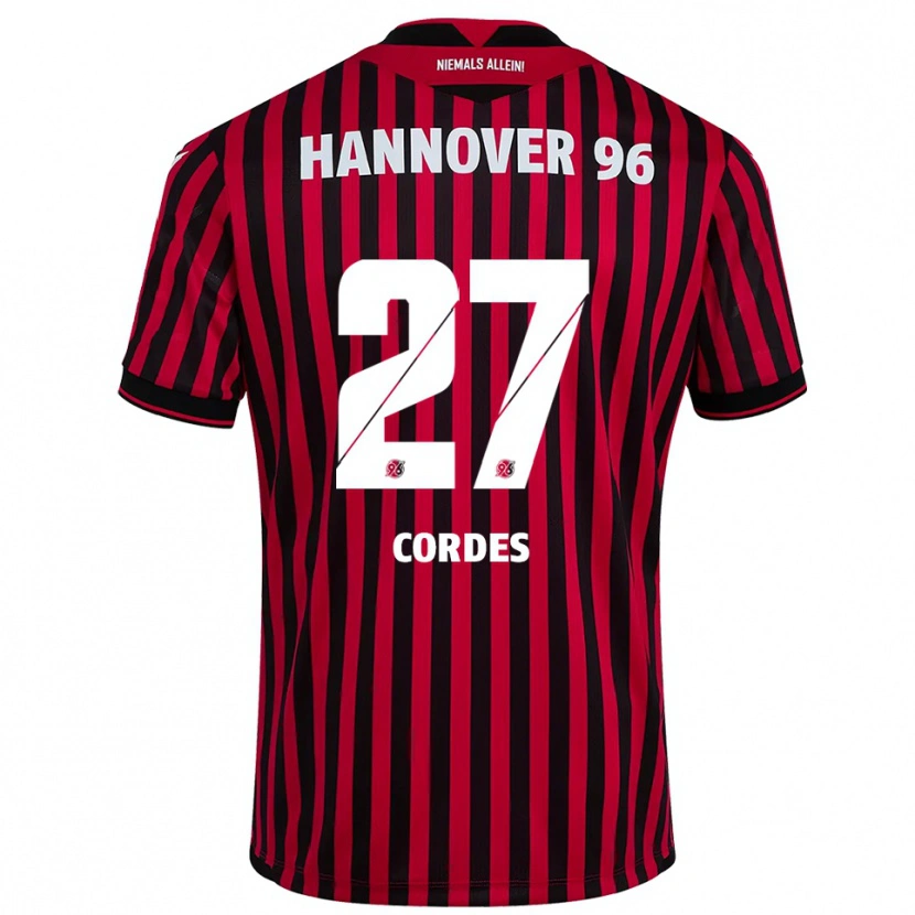 Danxen Niño Camiseta Leticia Cordes #27 Rojo Negro 1ª Equipación 2025/26 La Camisa México