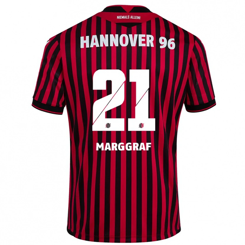 Danxen Niño Camiseta Luis Marggraf #21 Rojo Negro 1ª Equipación 2025/26 La Camisa México