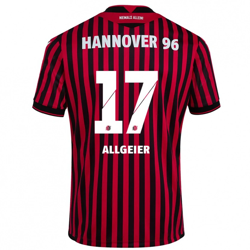 Danxen Niño Camiseta Bastian Allgeier #17 Rojo Negro 1ª Equipación 2025/26 La Camisa México