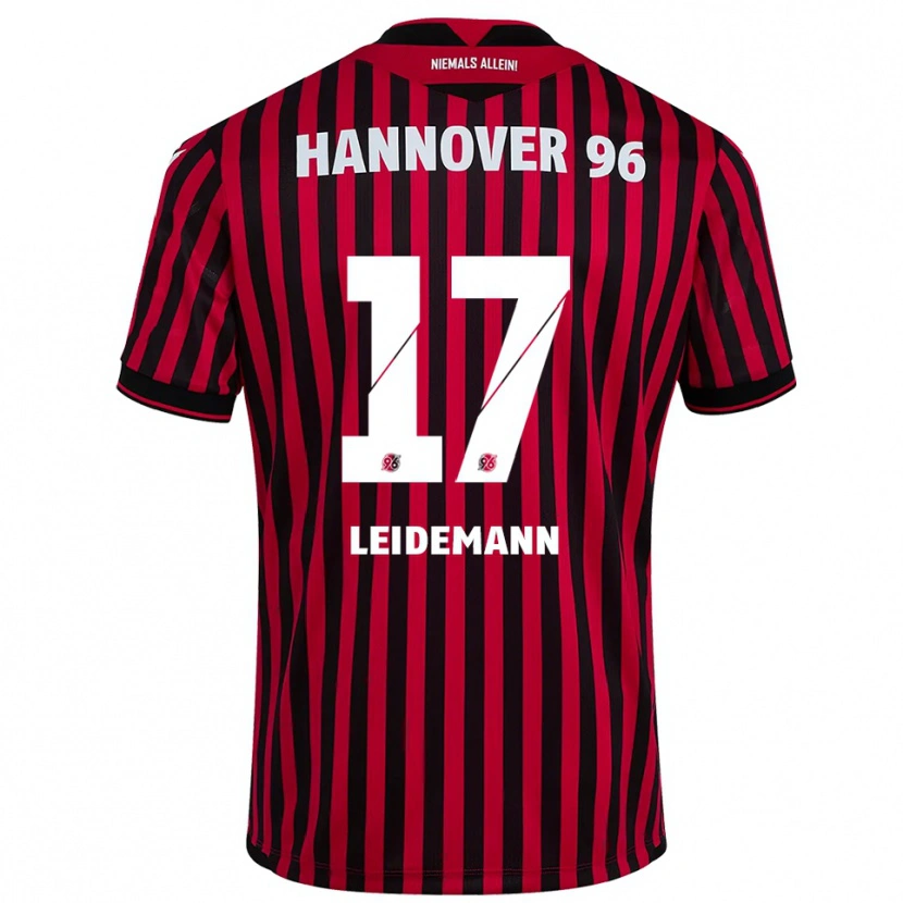 Danxen Niño Camiseta Lukas Leidemann #17 Rojo Negro 1ª Equipación 2025/26 La Camisa México