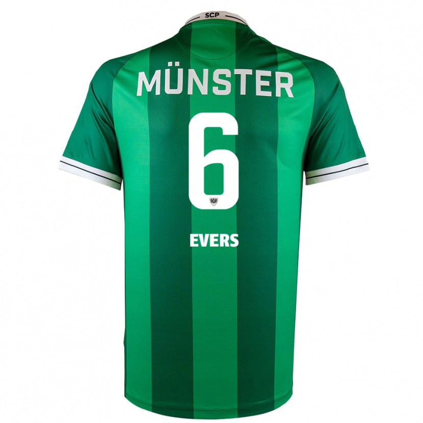 Danxen Niño Camiseta Benjamin Evers #6 Verde Blanco 1ª Equipación 2025/26 La Camisa México