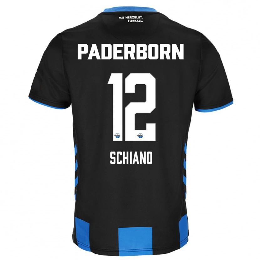 Danxen Niño Camiseta Damiano Schiano #12 Negro Azul 1ª Equipación 2025/26 La Camisa México