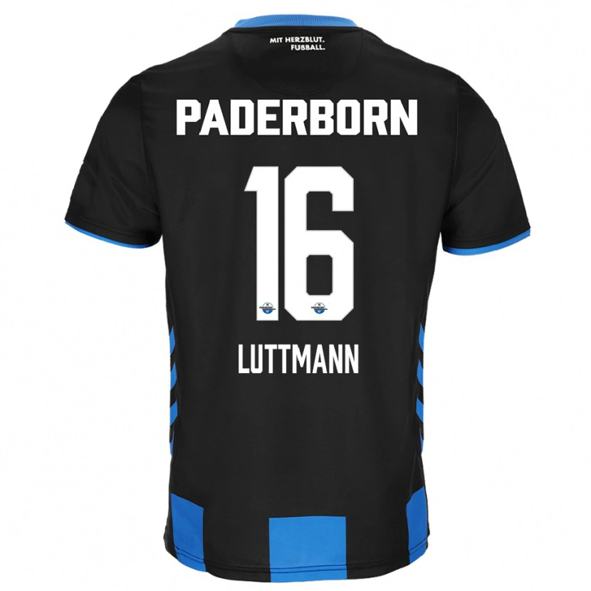 Danxen Niño Camiseta Magnus Luttmann #16 Negro Azul 1ª Equipación 2025/26 La Camisa México