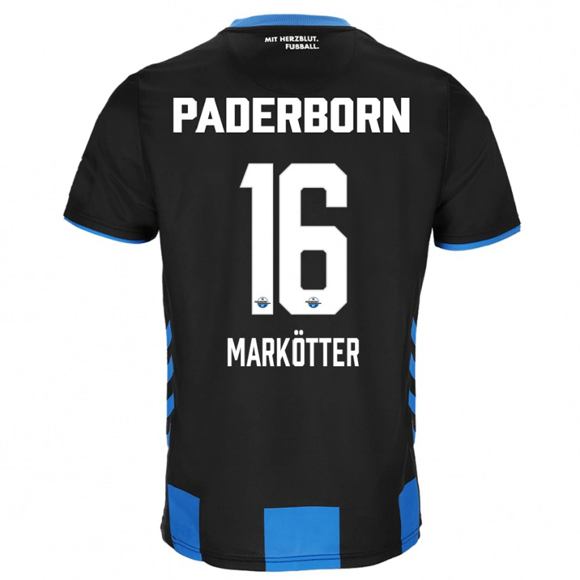 Danxen Niño Camiseta Jonah Markötter #16 Negro Azul 1ª Equipación 2025/26 La Camisa México