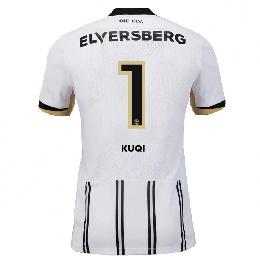 Danxen Niño Camiseta Blero Kuqi #1 Blanco Negro 1ª Equipación 2025/26 La Camisa México