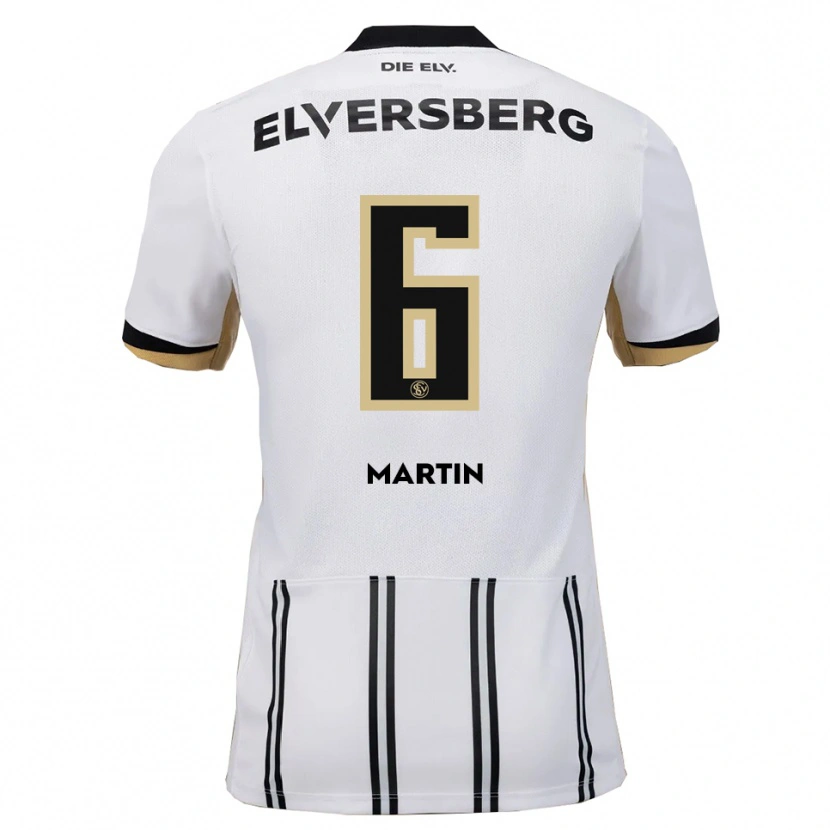 Danxen Niño Camiseta Lara Martin #6 Blanco Negro 1ª Equipación 2025/26 La Camisa México