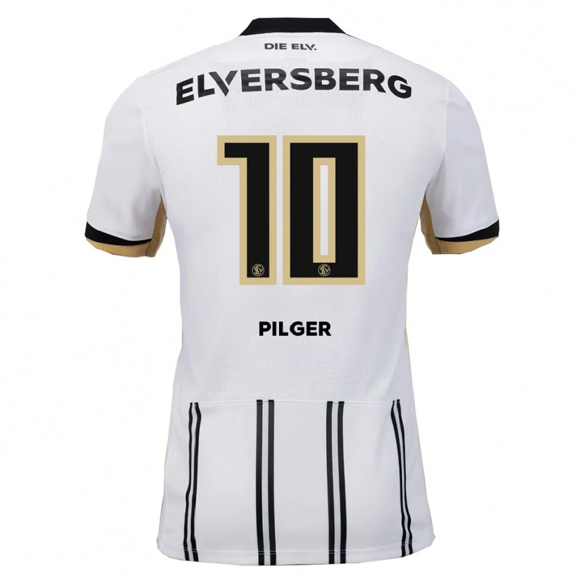 Danxen Niño Camiseta Claudia Pilger #10 Blanco Negro 1ª Equipación 2025/26 La Camisa México