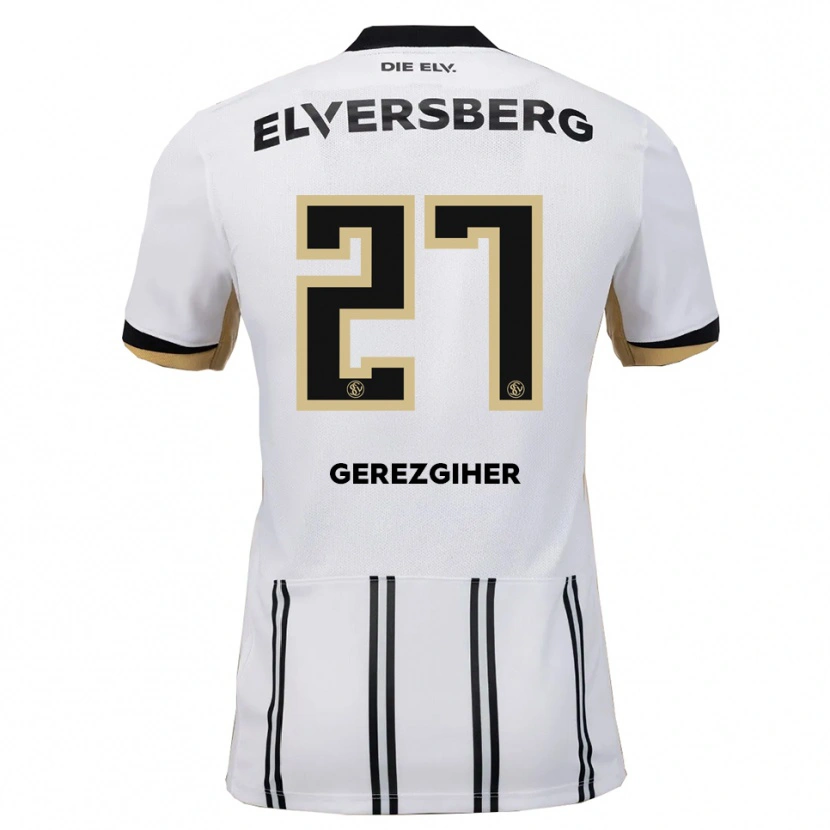 Danxen Niño Camiseta Filimon Gerezgiher #27 Blanco Negro 1ª Equipación 2025/26 La Camisa México