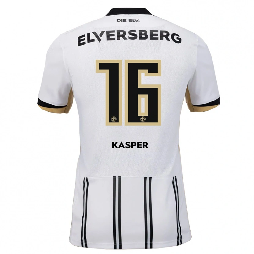 Danxen Niño Camiseta Mathis Kasper #16 Blanco Negro 1ª Equipación 2025/26 La Camisa México