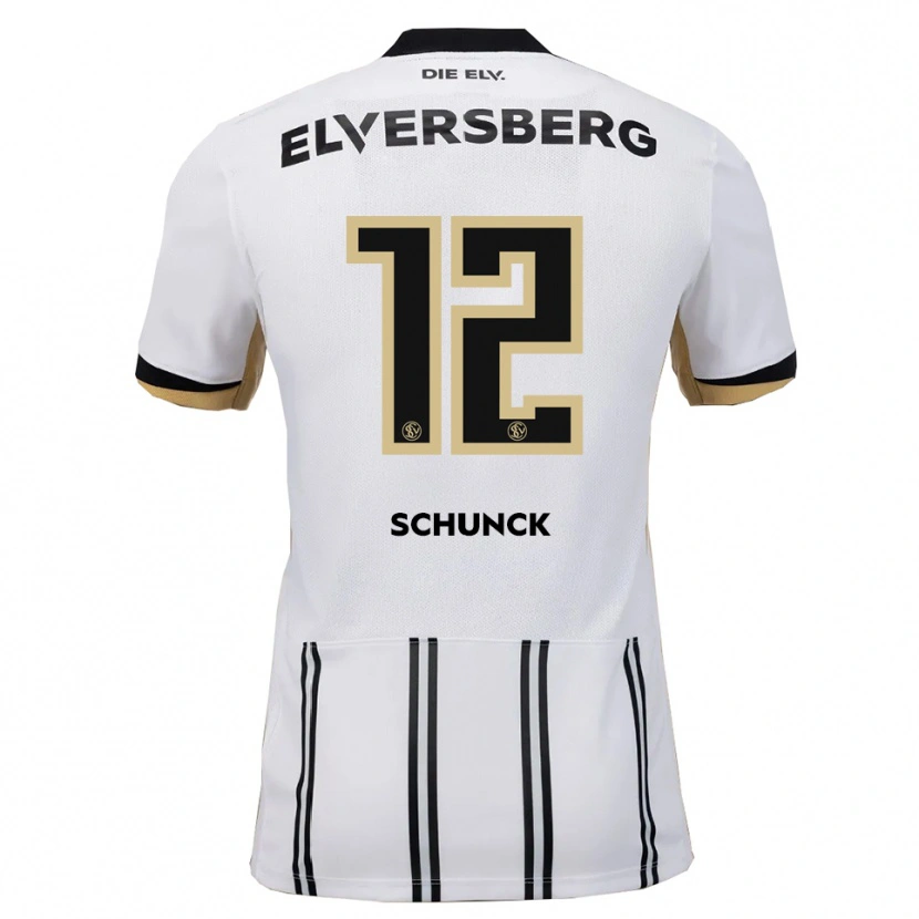 Danxen Niño Camiseta Jan Schunck #12 Blanco Negro 1ª Equipación 2025/26 La Camisa México