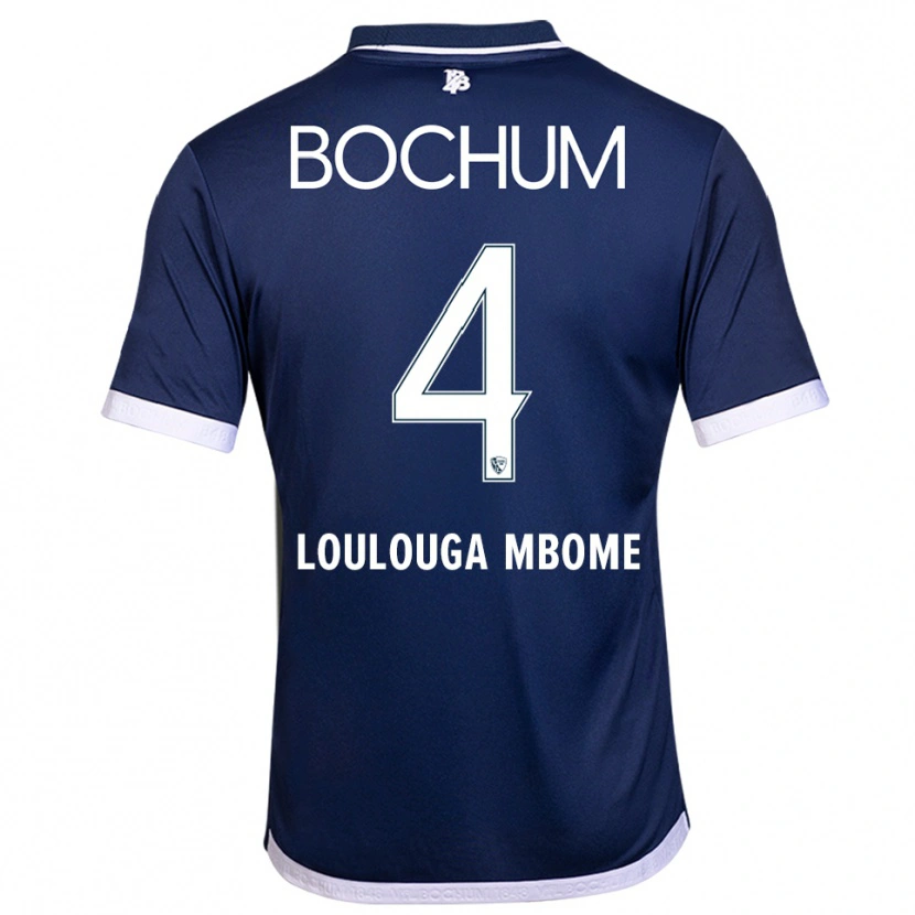 Danxen Niño Camiseta Adrien Loulouga-Mbome #4 Azul Marino Blanco 1ª Equipación 2025/26 La Camisa México