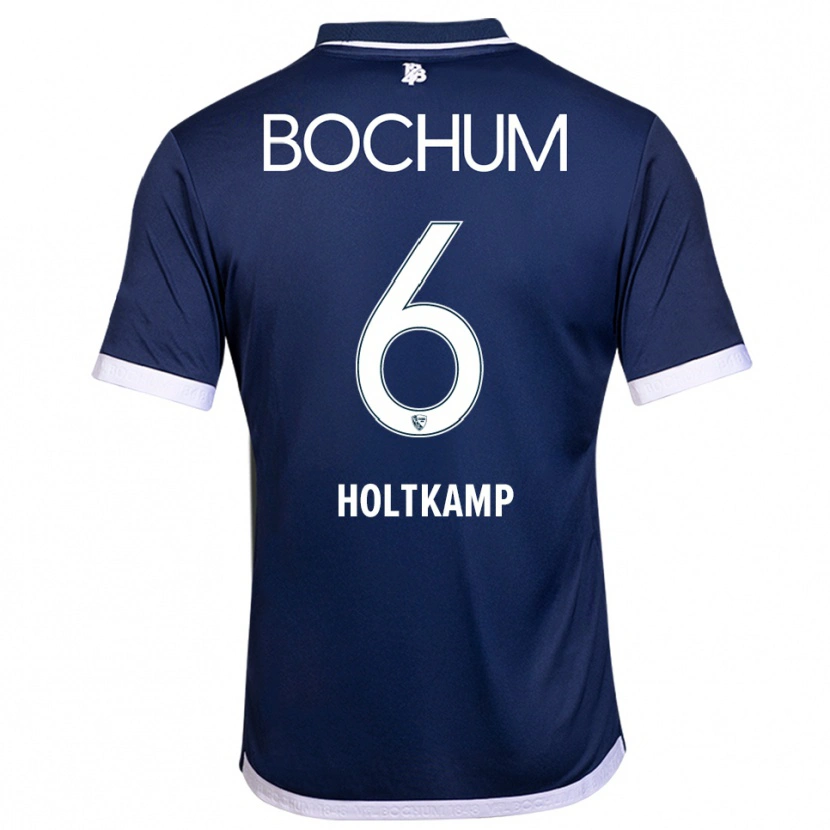 Danxen Niño Camiseta Lars Holtkamp #6 Azul Marino Blanco 1ª Equipación 2025/26 La Camisa México