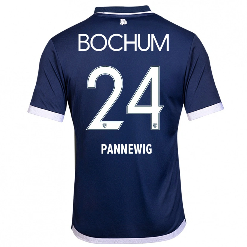 Danxen Niño Camiseta Mats Pannewig #24 Azul Marino Blanco 1ª Equipación 2025/26 La Camisa México
