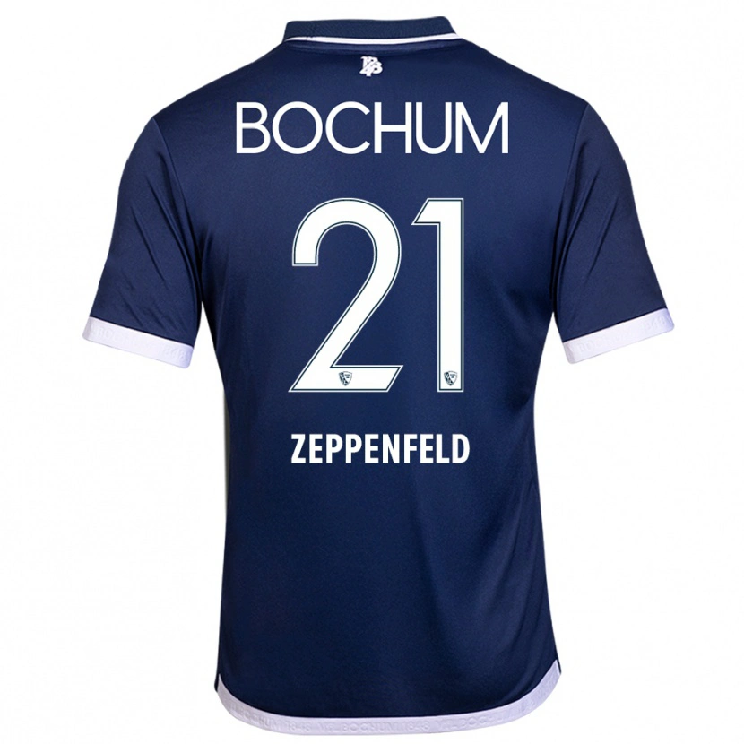 Danxen Niño Camiseta Paul Zeppenfeld #21 Azul Marino Blanco 1ª Equipación 2025/26 La Camisa México