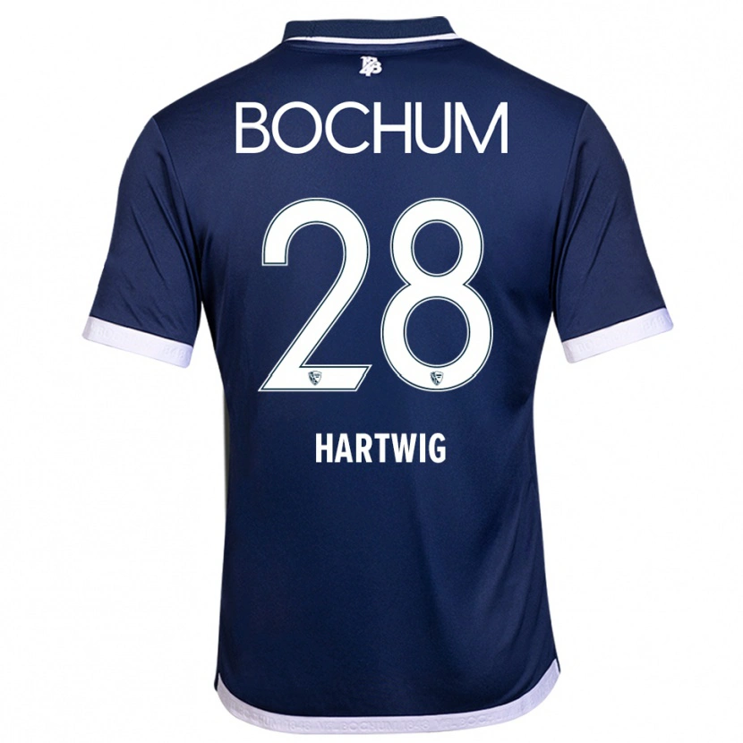 Danxen Niño Camiseta Luis Hartwig #28 Azul Marino Blanco 1ª Equipación 2025/26 La Camisa México