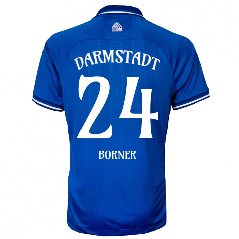 Danxen Niño Camiseta Benedikt Börner #24 Azul Blanco 1ª Equipación 2025/26 La Camisa México