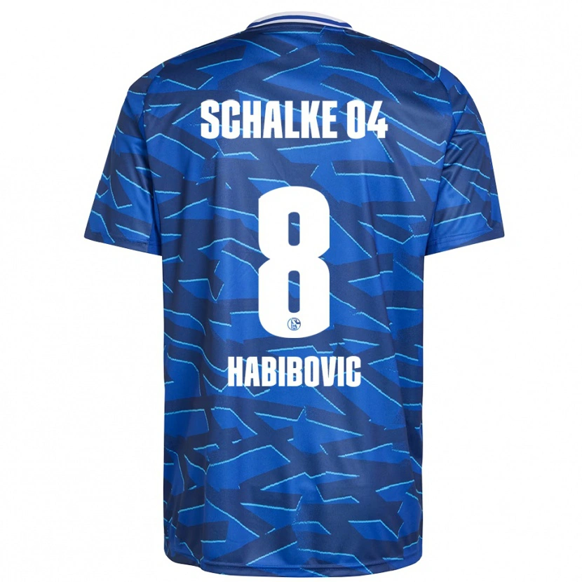 Danxen Niño Camiseta Edina Habibovic #8 Azul Real Blanco 1ª Equipación 2025/26 La Camisa México