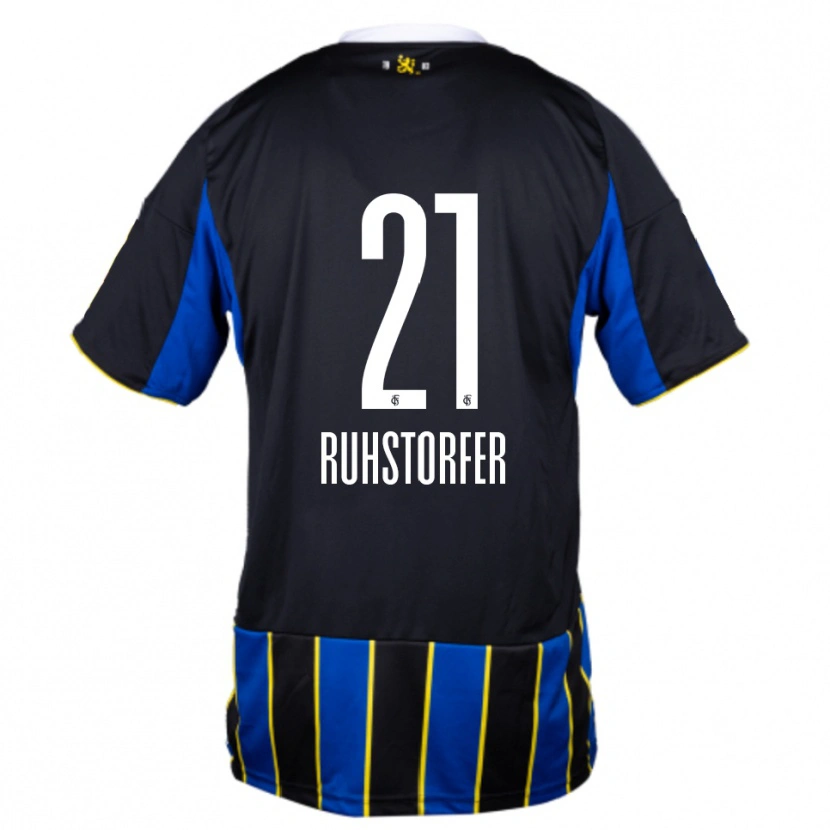 Danxen Niño Camiseta Kimberly Ruhstorfer #21 Azul Negro Amarillo 1ª Equipación 2025/26 La Camisa México