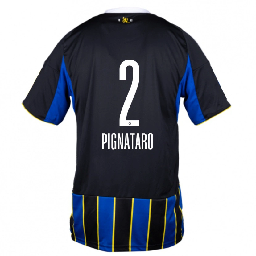 Danxen Niño Camiseta Leo Pignataro #2 Azul Negro Amarillo 1ª Equipación 2025/26 La Camisa México