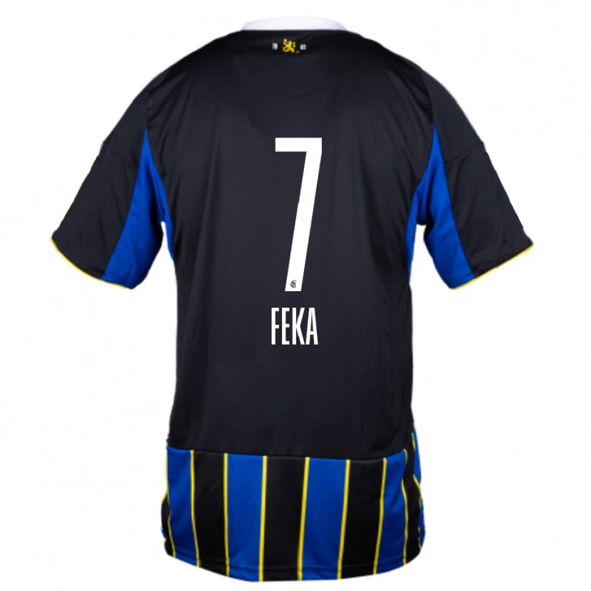 Danxen Niño Camiseta Lukas Feka #7 Azul Negro Amarillo 1ª Equipación 2025/26 La Camisa México