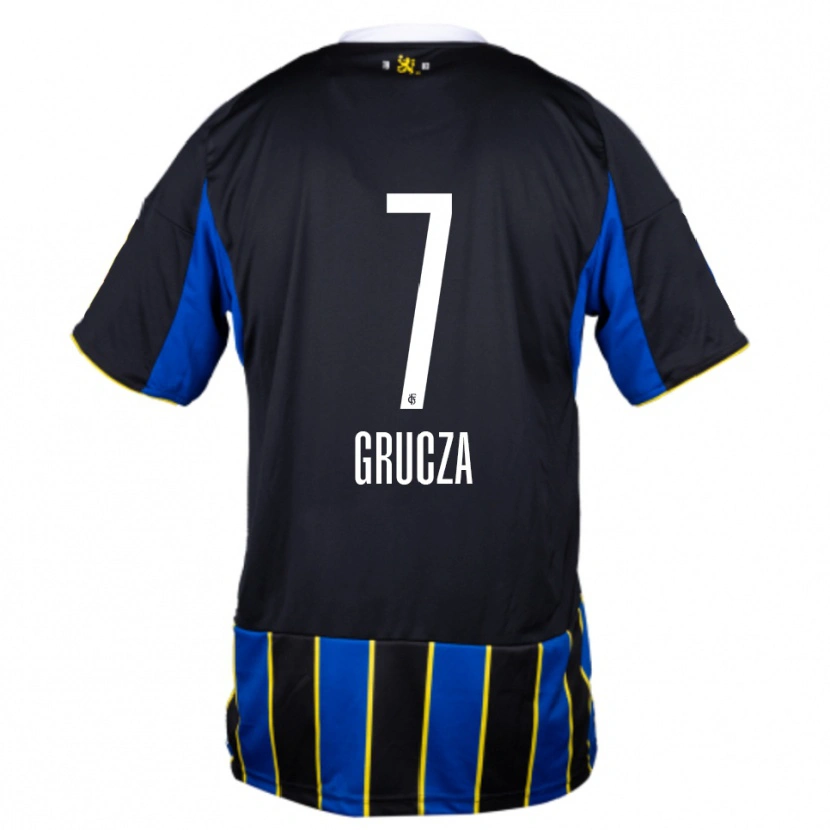 Danxen Niño Camiseta Nico Grucza #7 Azul Negro Amarillo 1ª Equipación 2025/26 La Camisa México