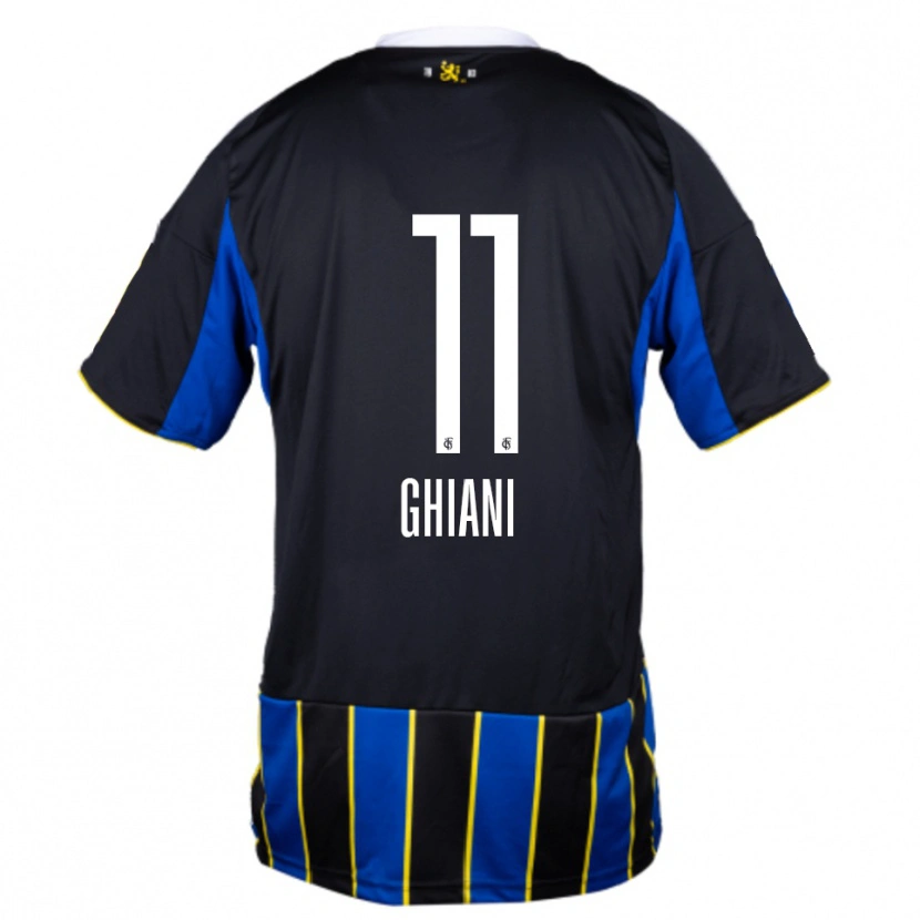 Danxen Niño Camiseta Davide Ghiani #11 Azul Negro Amarillo 1ª Equipación 2025/26 La Camisa México
