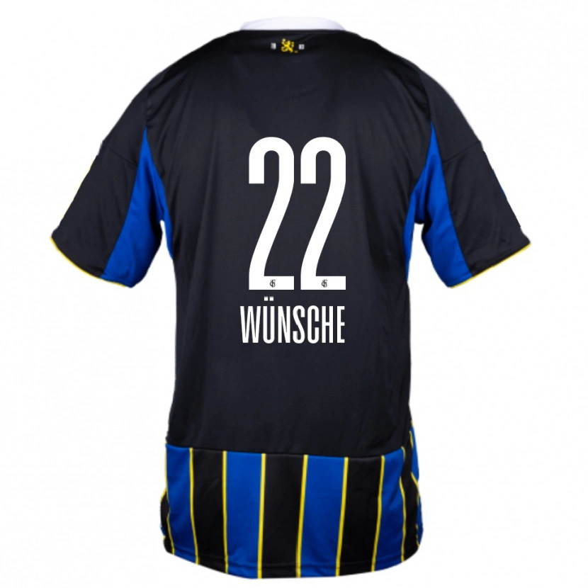 Danxen Niño Camiseta Hannah Wünsche #22 Azul Negro Amarillo 1ª Equipación 2025/26 La Camisa México