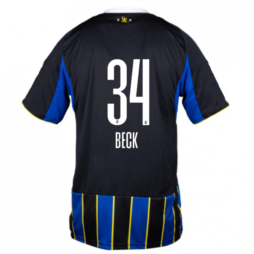 Danxen Niño Camiseta Luis Beck #34 Azul Negro Amarillo 1ª Equipación 2025/26 La Camisa México
