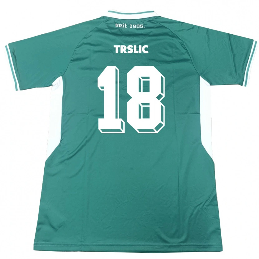 Danxen Niño Camiseta Luca Trslic #18 Verde Blanco 1ª Equipación 2025/26 La Camisa México