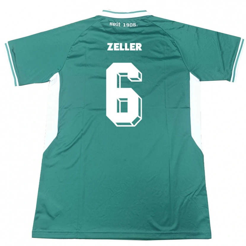 Danxen Niño Camiseta Lucas Zeller #6 Verde Blanco 1ª Equipación 2025/26 La Camisa México