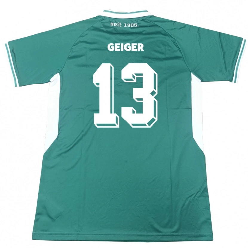 Danxen Niño Camiseta Luca Geiger #13 Verde Blanco 1ª Equipación 2025/26 La Camisa México