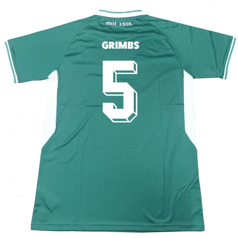 Danxen Niño Camiseta Nico Grimbs #5 Verde Blanco 1ª Equipación 2025/26 La Camisa México