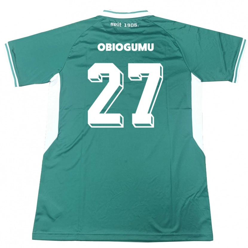 Danxen Niño Camiseta Uche Obiogumu #27 Verde Blanco 1ª Equipación 2025/26 La Camisa México