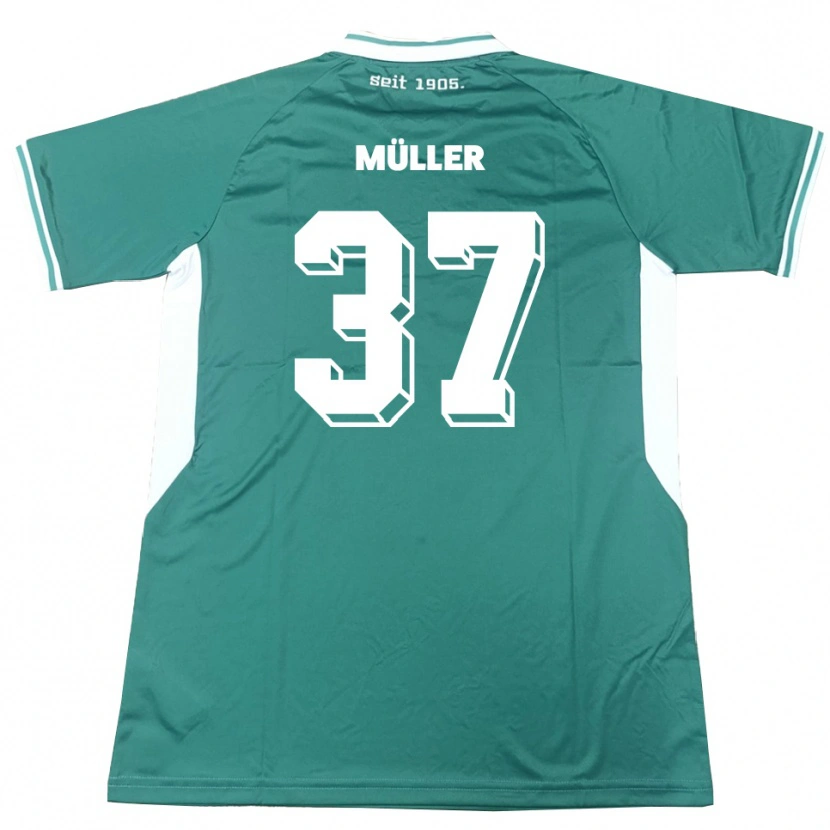 Danxen Niño Camiseta Sebastian Müller #37 Verde Blanco 1ª Equipación 2025/26 La Camisa México