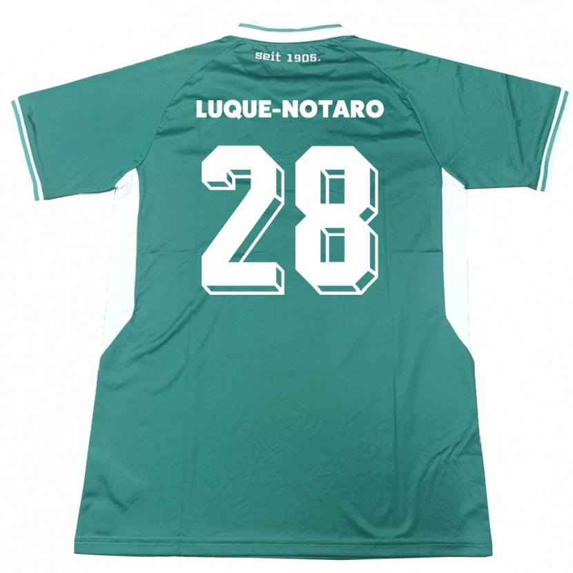 Danxen Niño Camiseta Fabio Luque-Notaro #28 Verde Blanco 1ª Equipación 2025/26 La Camisa México