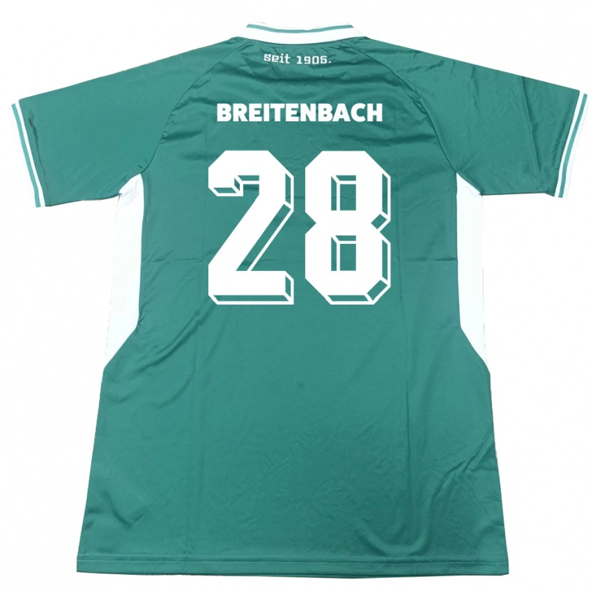 Danxen Niño Camiseta Fabio Breitenbach #28 Verde Blanco 1ª Equipación 2025/26 La Camisa México