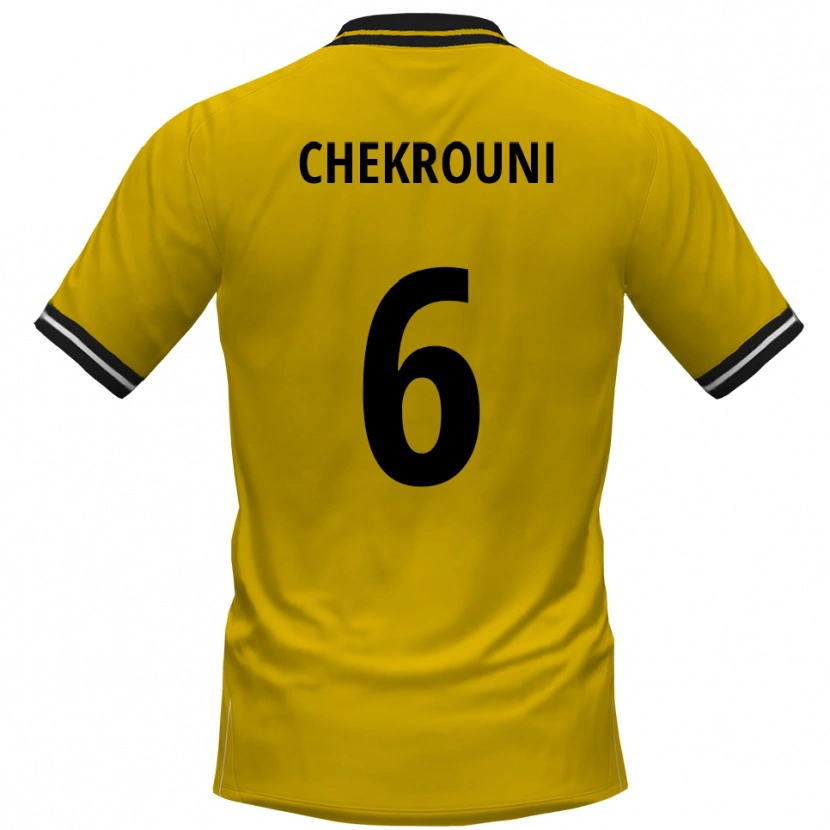 Danxen Niño Camiseta Salim Chekrouni #6 Amarillo Negro 1ª Equipación 2025/26 La Camisa México