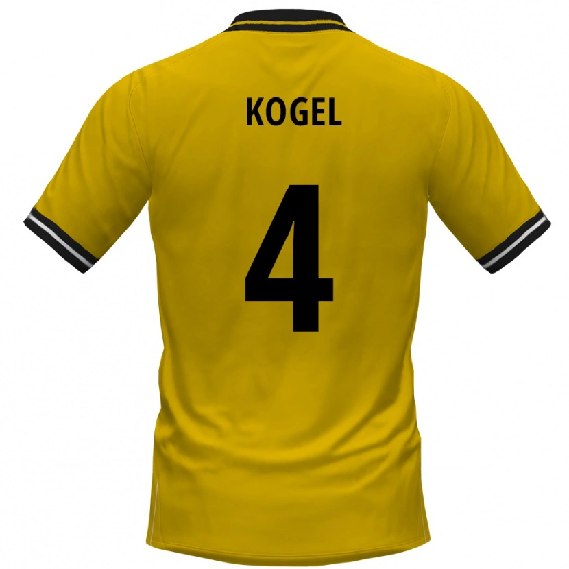 Danxen Niño Camiseta Tobias Kogel #4 Amarillo Negro 1ª Equipación 2025/26 La Camisa México