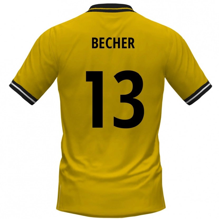Danxen Niño Camiseta Kjell Becher #13 Amarillo Negro 1ª Equipación 2025/26 La Camisa México